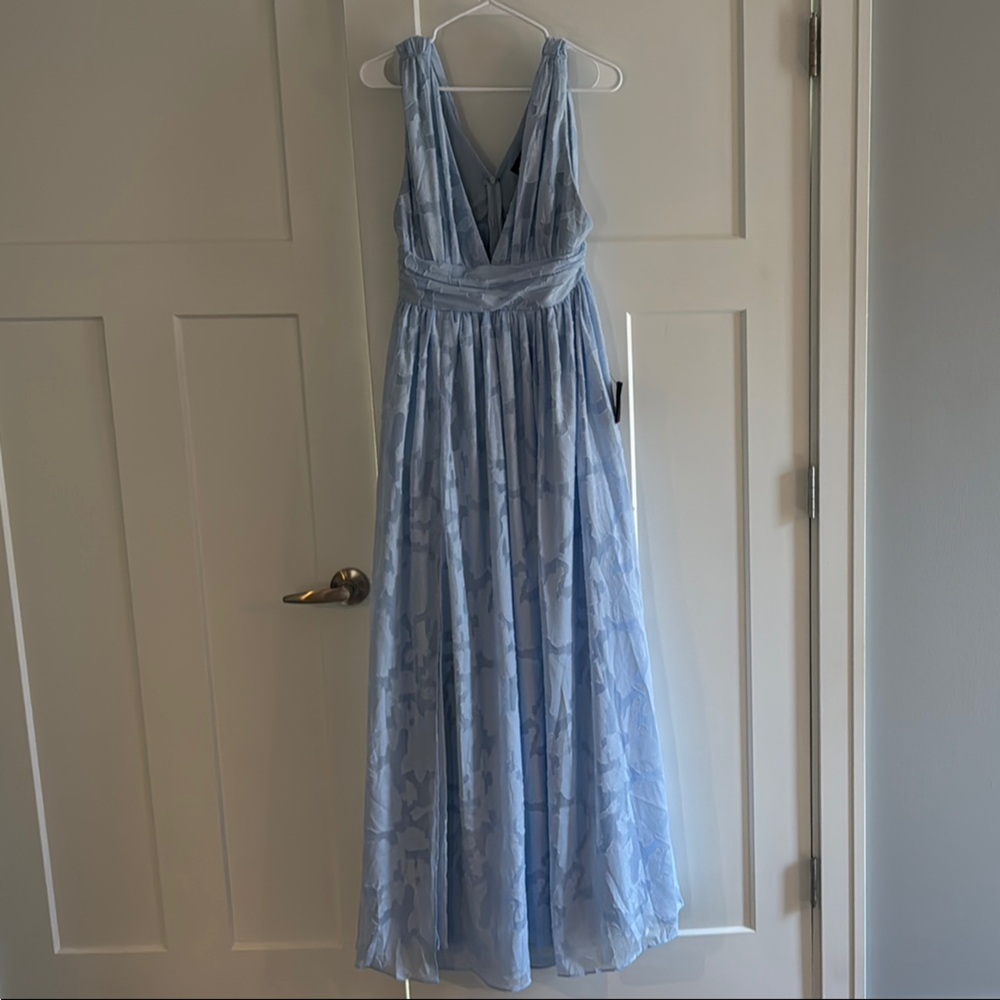 Lulu's Sky Blue Floral Gown